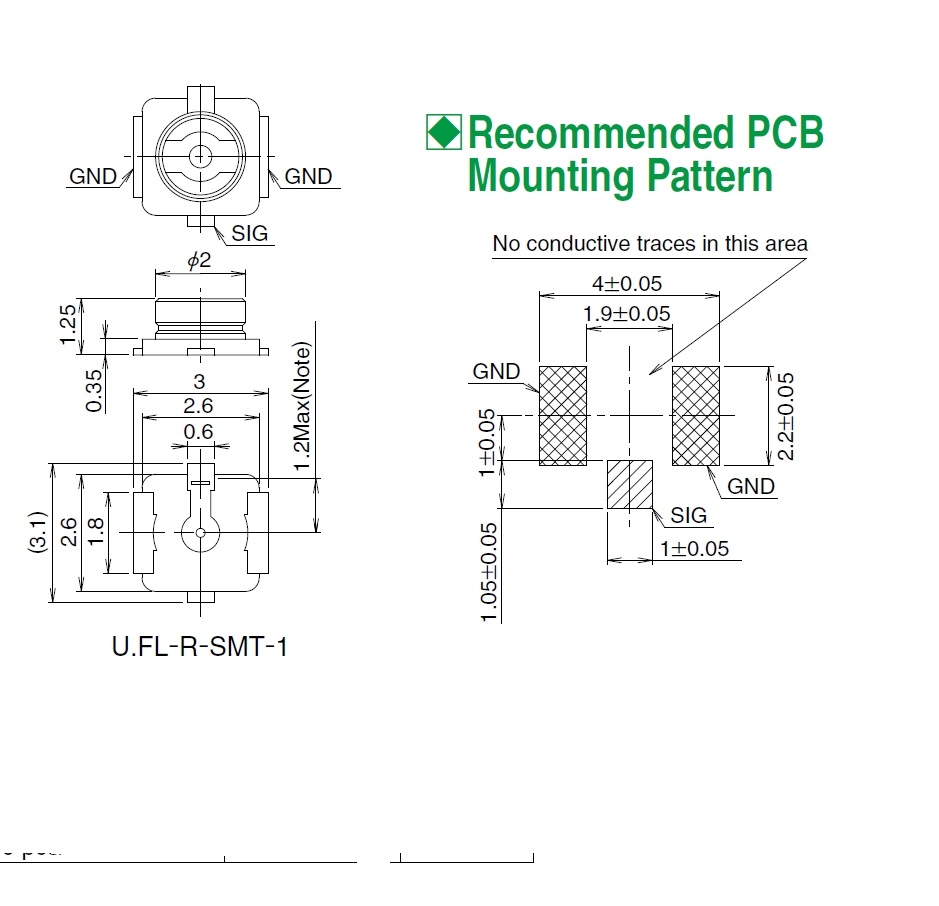 10PCS/U.FL-R-SMT-1  RF coaxial - Ipex Connector 评论和价格