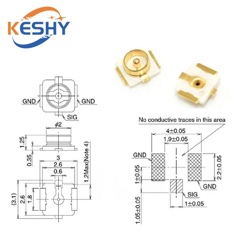 10PCS U.FL-R-SMT U.FL IPEX / I - Ipex Connector 评论和价格